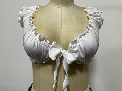 Ladies Sexy Cosplay School Girl Plaid Skirt, Tie and Off Shoulder Top Set 3 pieces