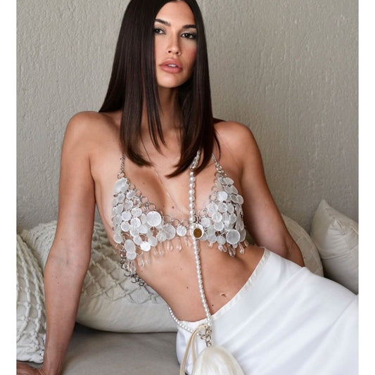 Sequin Triangle Bra top Festival, Stagecoach, Burning Man Vibe