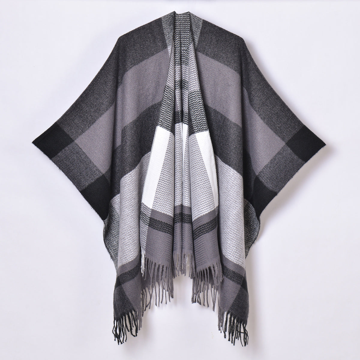 Tassel Wave Pattern Wide Stripe Black