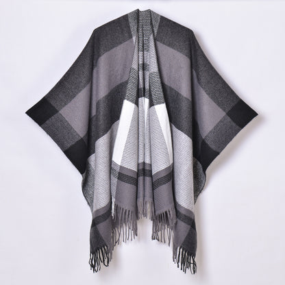 Tassel Wave Pattern Wide Stripe Black