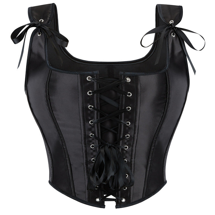 Sexy Lace up Corset Satin Like Lace up Detail