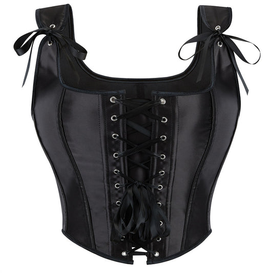 Sexy Lace up Corset Satin Like Lace up Detail