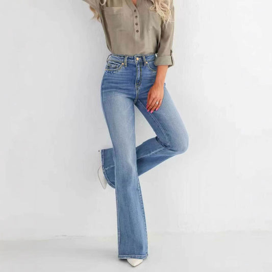 Slim Stretch High Waisted Boot Cut Pants Jeans Women