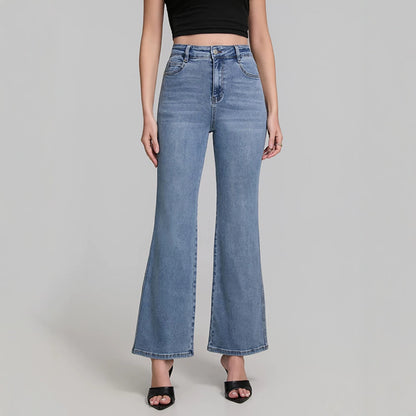 Fashionable All Match High Elastic Blue Jeans for Women Summer Slimming High Rise Women Casual Pants