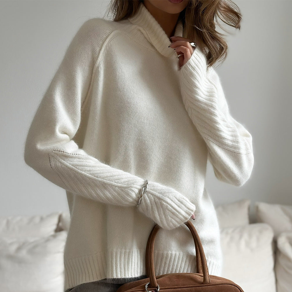 Winter White Knitwear Loose Casual Knitted Sweater