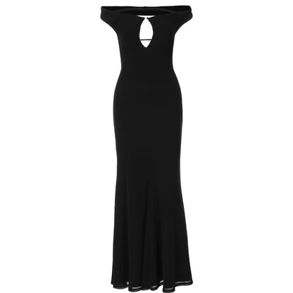 Sexy Backless Hollow Out Cutout out Solid Color Slim Dress for Women