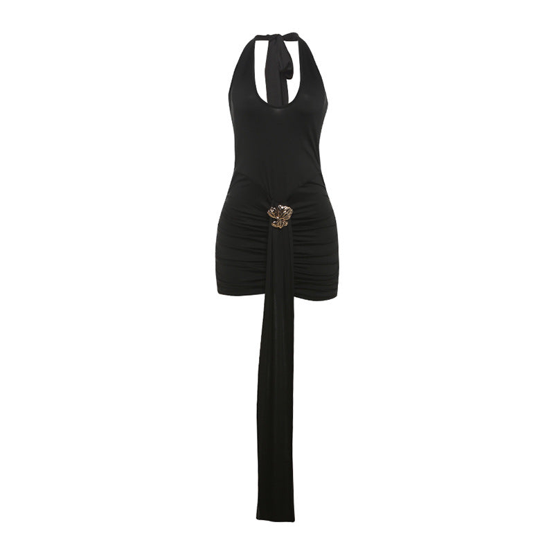 Sexy Halter Hollow Out Cutout Slim Fit Slim Backless Ruffle Hip Dress Lovely Lies Sexy Halter Hollow Out Cutout Slim Fit Slim Backless Ruffle Hip Dress Lovely Lies
