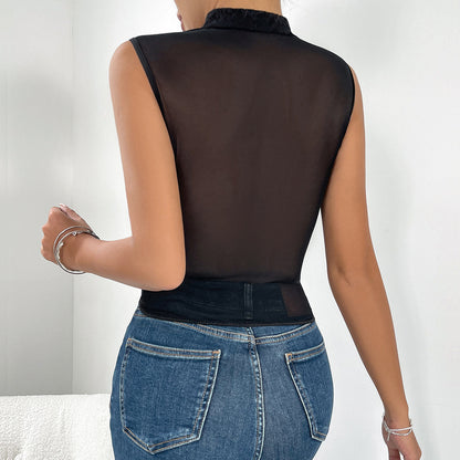 Sexy Lace Sweetheart Neck  Mesh Boning Corset w/ Front ribbon detail