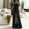 Sexy Slim Fit Bandeau Sling Sheer Lace Mesh Maxi Dress