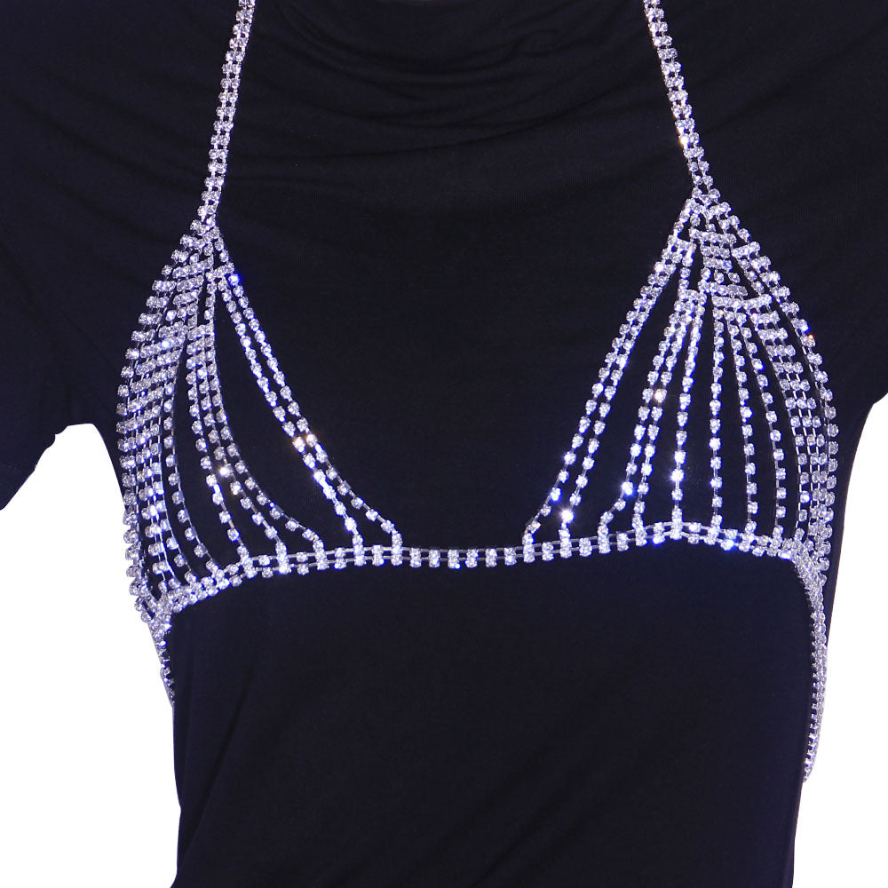 Sexy Rhinestones Body Cha Model Bikini Waist Chain Accessories Body Chain Accessories