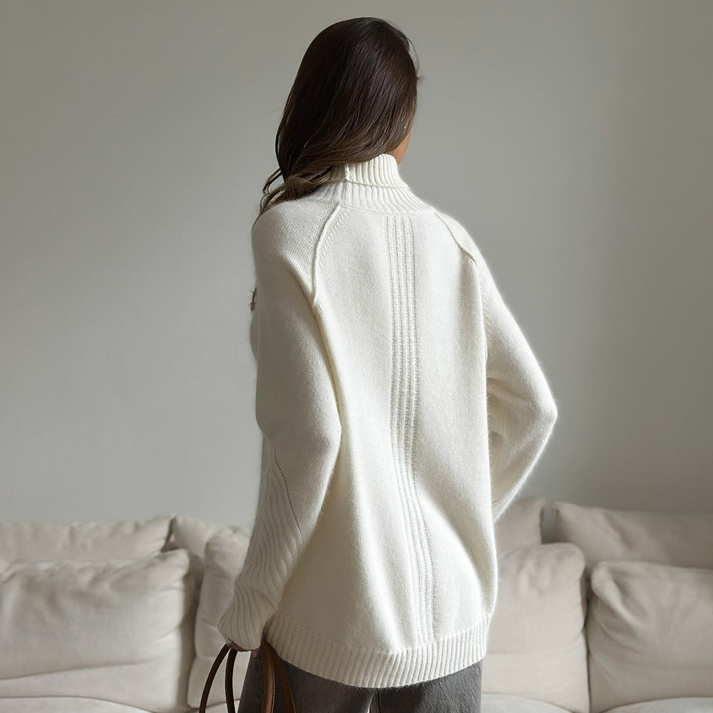 Winter White Knitwear Loose Casual Knitted Sweater