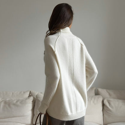 Winter White Knitwear Loose Casual Knitted Sweater