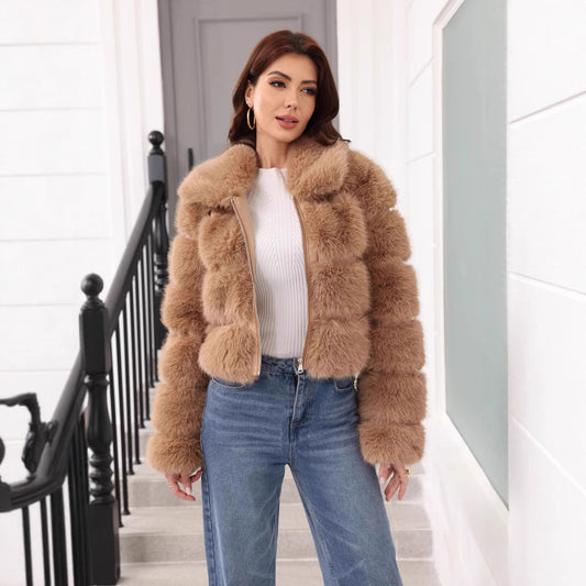 Faux Fur Coat in Colors