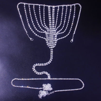 Sexy Rhinestones Body Cha Model Bikini Waist Chain Accessories Body Chain Accessories