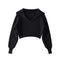 Spring Autumn Four-Color Loose Large Collared All Matching Sweater Women Loose Cropped Sweater Internet Celebrity Sweater Top