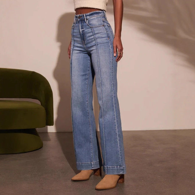 Ladies  Sexy Denim with Front Seam Boot Leg Jeans