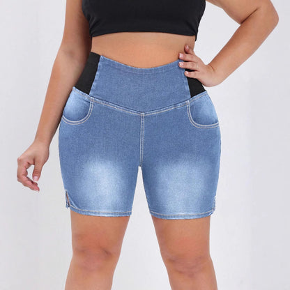 Plus Size Jeans Elastic Waist Hip Lifting Loose Denim Middle Pants Women