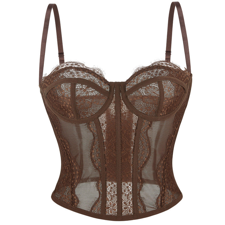 Sexy Mesh Lace Combo Corset -Bustier Y2K festival colors