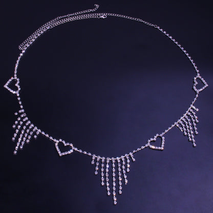 New Arrival Tassel Rhinestone Body Cha Fashion Love Waist Chain Popular Full Diamond Accessories Body Chain Accessories