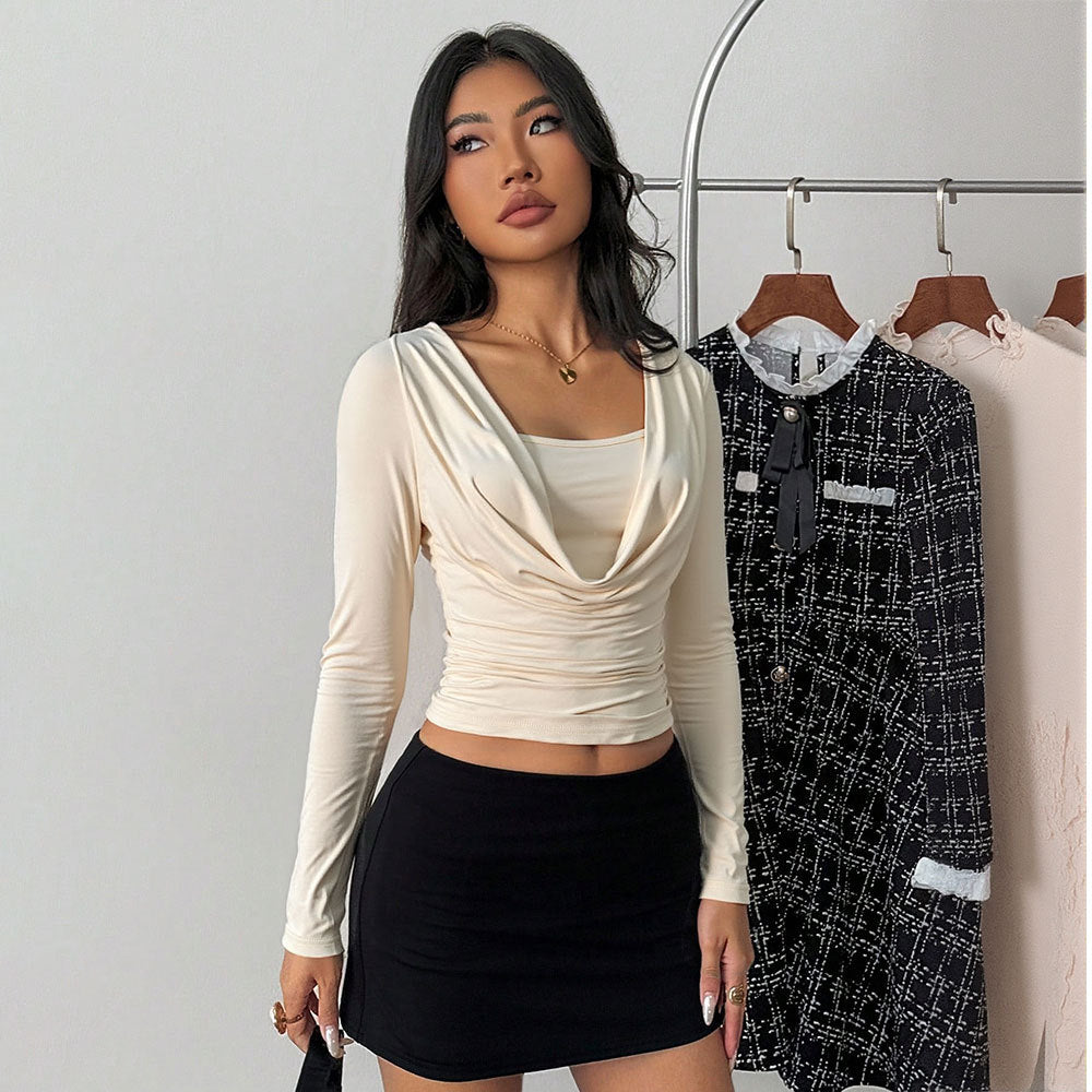 Long Sleeve Cowl Neck Off Price Top