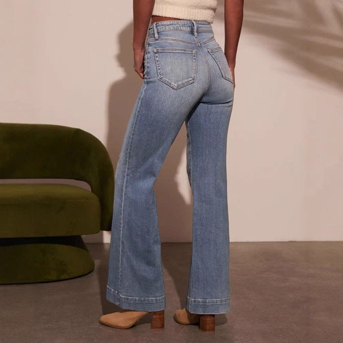 Ladies  Sexy Denim with Front Seam Boot Leg Jeans