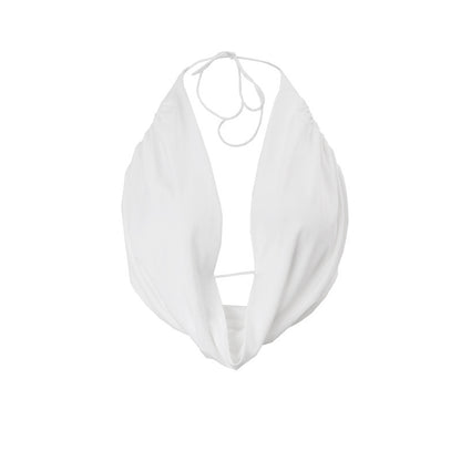 Sexy Backless Swing Collar Halter Lace up Sexy  Top