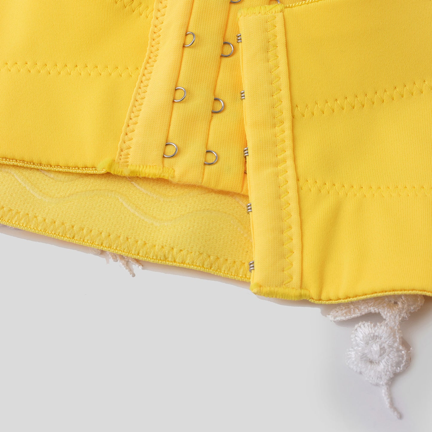 Yellow Floral Sexy Bustier with Floral Applique Y2K