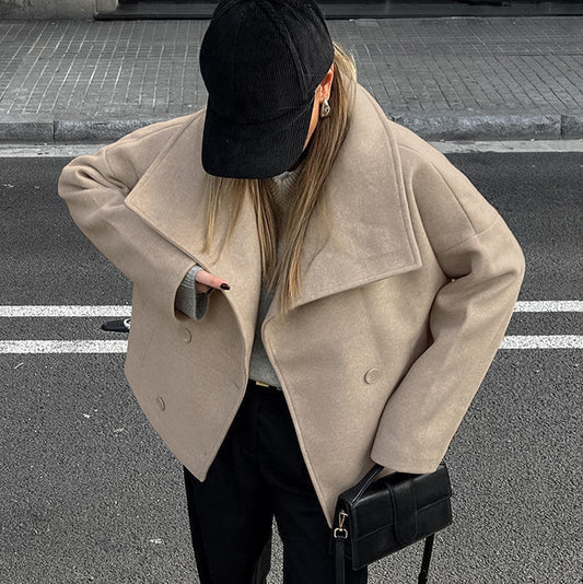 Women's Loose Beige  Fashion Jacket Coat