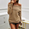 Autumn Winter Coat Women Clothing Casual Solid Color Pullover Off Shoulder Sweater