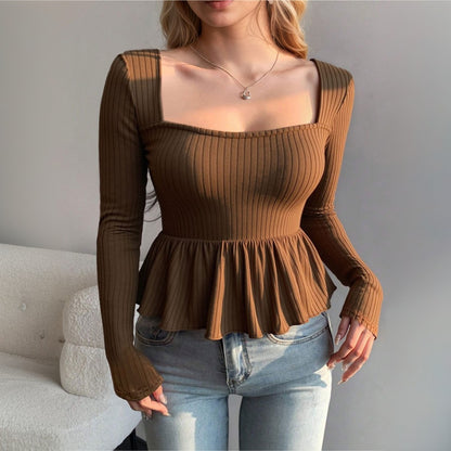 Sexy Square Neck W/ Peplum