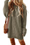 Mist Green Cable Knit Drop Shoulder Loose Fit Sweater Dress