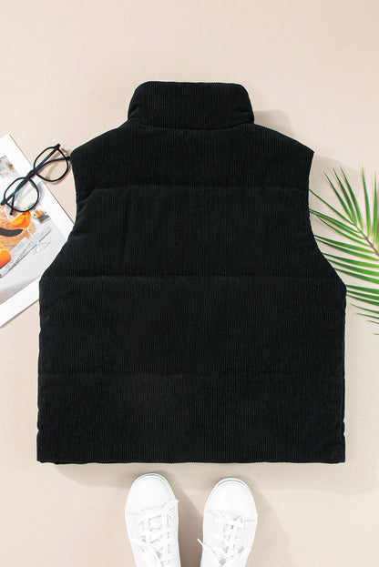 Black Fashion  Puffer Vest