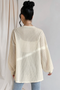 Cream Textured Lantern Sleeve Cover up