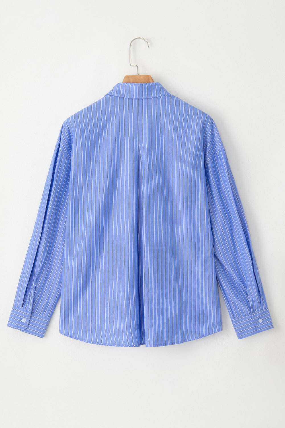 Blue Pinstripe Button Up Oversized Casual Shirt