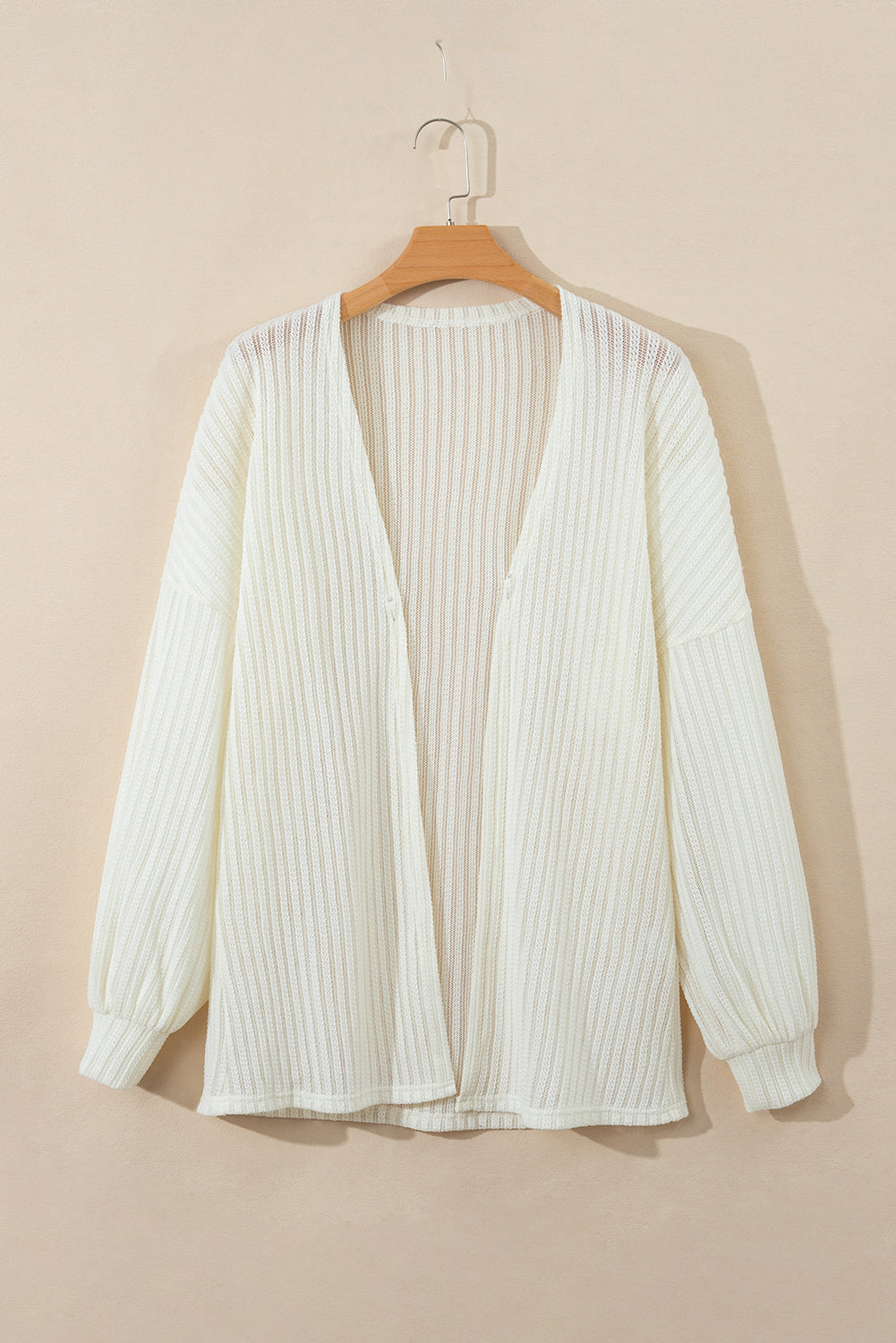 Cream Textured Lantern Sleeve Cover up