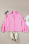 Barbie Pink  Puff Sleeve Crinkled Shirt