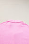 Barbie Pink  Puff Sleeve Crinkled Shirt