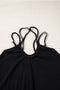 Black Exposed Seam Detail Double Straps Tank Top