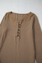 Chestnut Anglaise Broider Ribbed Long Sleeve Top