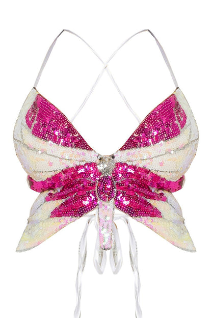 Main Character Butterfly Sequin Top – Sparkly Going Out & Festival Top for Women