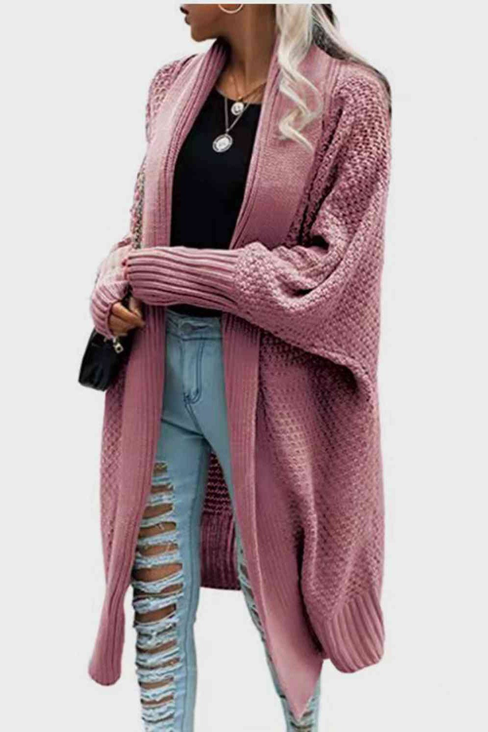 Open Front Long Sleeve Cardigan