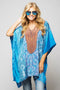 Ladies Blue Paisley Printed  Sexy  Caftan/Cover up