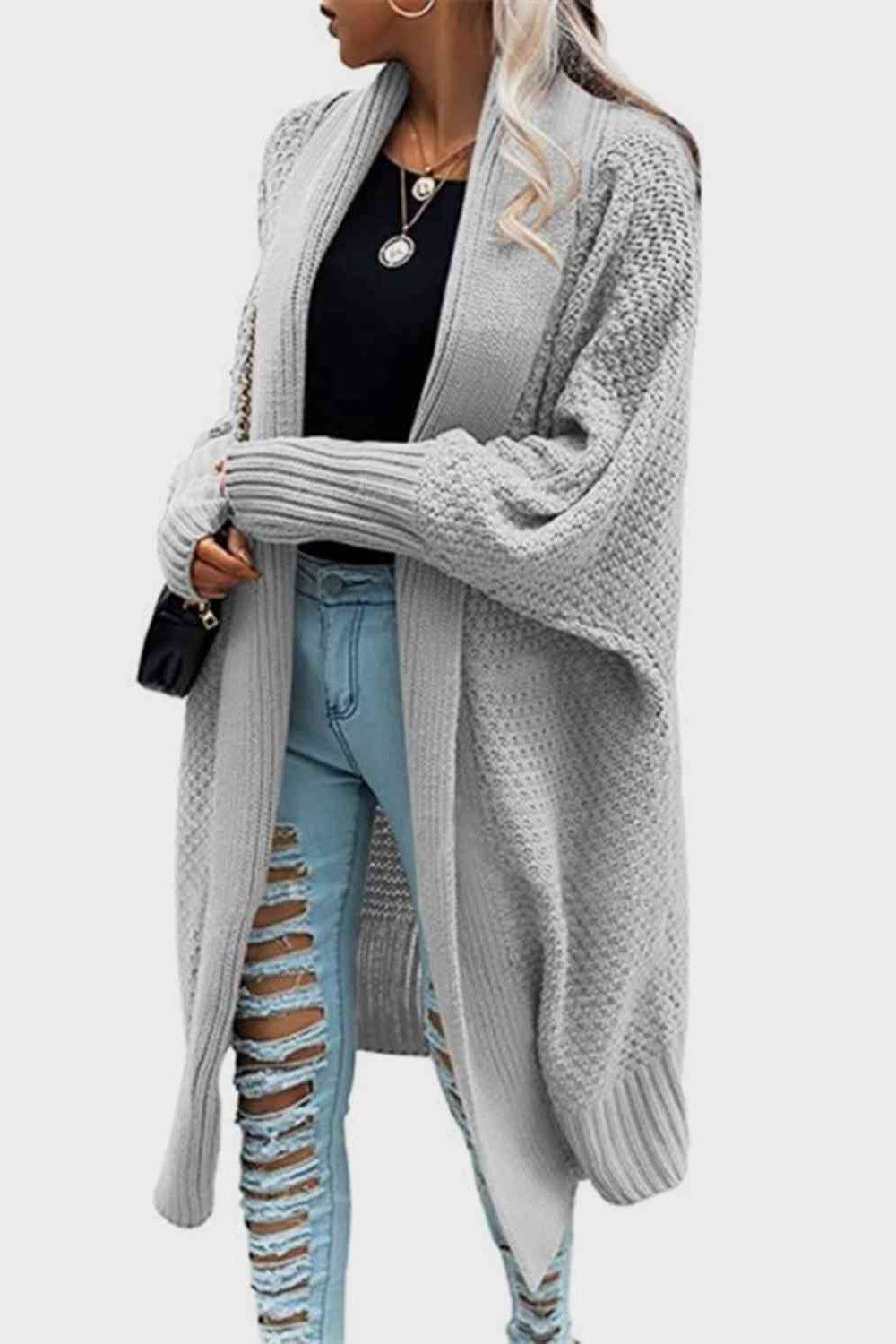 Open Front Long Sleeve Cardigan