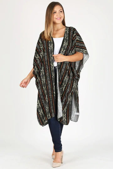 Rayon Dobby Print Long Kimono