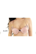 Contrast Lace  Demi Push Up Bra with Cute front Bow Available in Off White or Rose