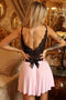 Ladies Sexy Pink Pea Mesh Babydoll with Low  Back Detail Lace Contrast