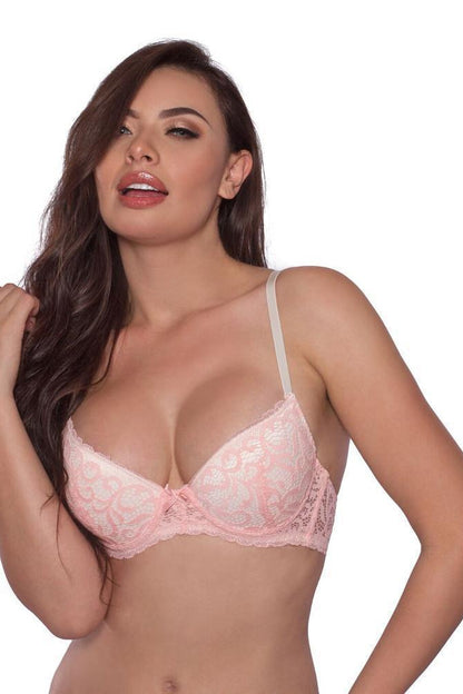 Pink Overlay Lace Bra