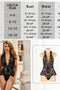 Ladies Black Halter Deep V Lace Teddy with Bow in Front