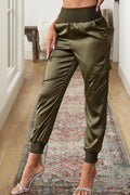 Trendy Cargo Pants Women Spring Summer Street Hipster Multi Pocket Flip Design High Waist Ankle Tied Trousers