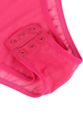 Ladies Pink  Mesh Satin Combo Bodysuit Teddy